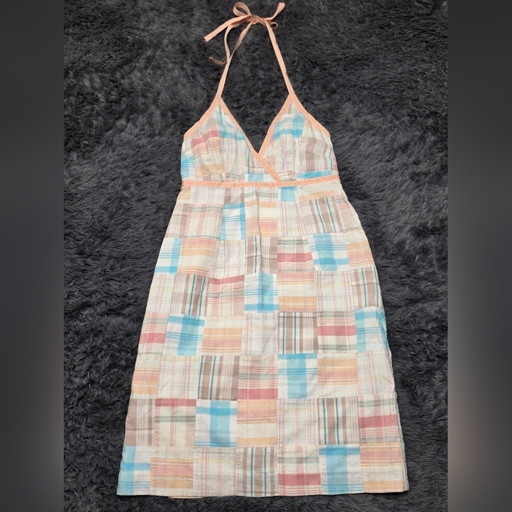 Vineyard Vines. Patchwork Madras Halter Dress. Size 2. NWT